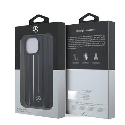 Apple iPhone 15 Kılıf Mercedes Benz Orjinal Lisanslı New Urban 3 IML Baskılı Paralel Çizgi Desenli Kapak