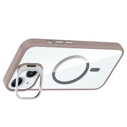 Apple iPhone 15 Kılıf Standlı ve Kamera Lens Hediyeli M-Safe Şarj Özellikli Zore Etro Kapak