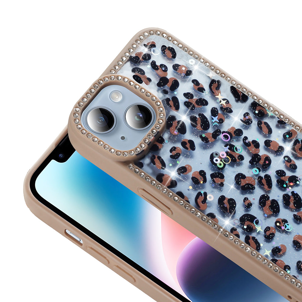 Apple iPhone 15 Kılıf Taşlı ve Simli Tasarım Zore Azra Kapak