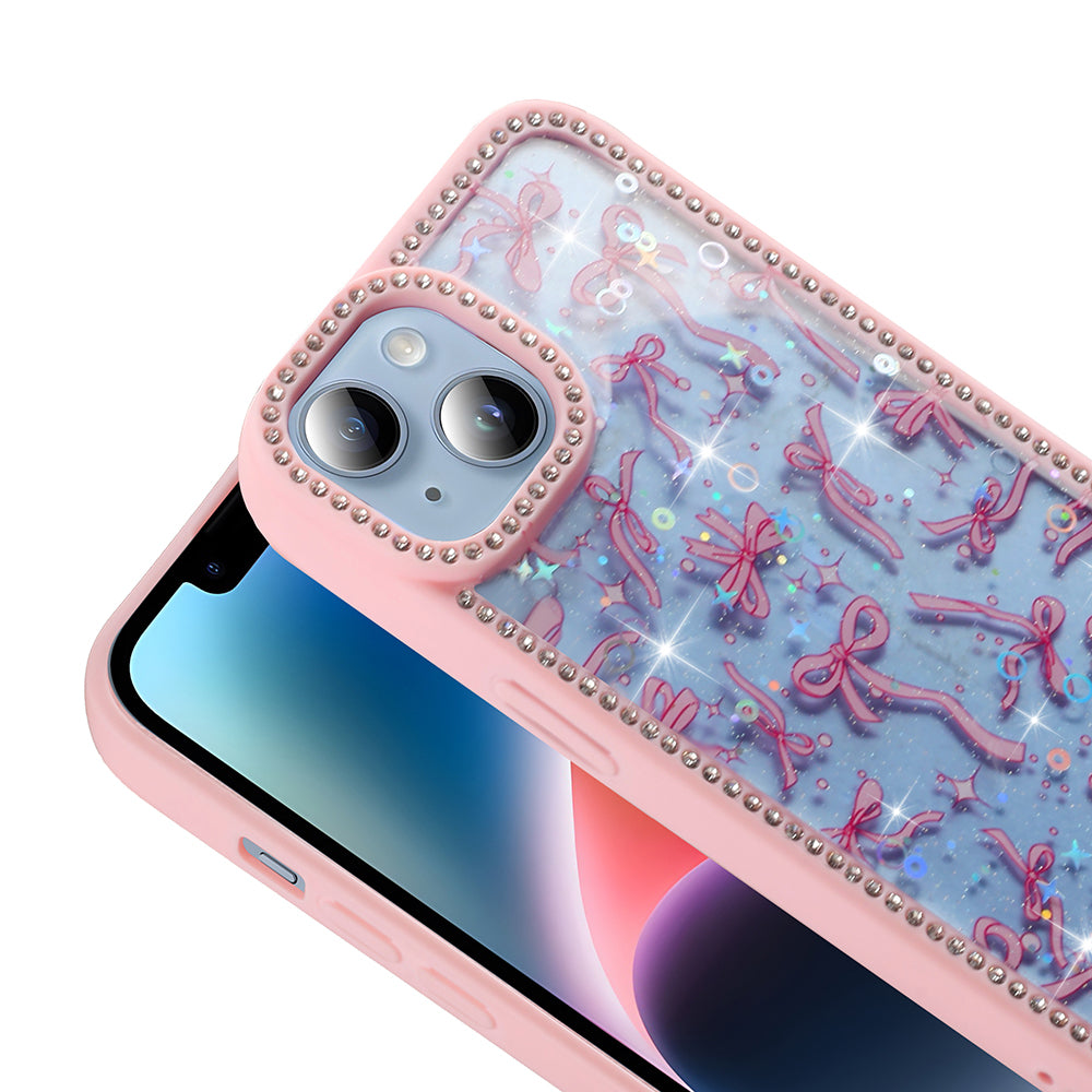 Apple iPhone 15 Kılıf Taşlı ve Simli Tasarım Zore Azra Kapak