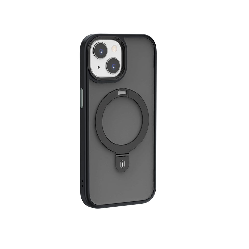 Apple iPhone 15 Kılıf Wiwu ZMM-010 M-safe Şarj Özellikli Mat Arka Yüzey Standlı Kapak