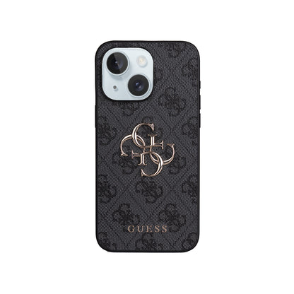 Apple iPhone 15 Plus Kılıf Guess Orjinal Lisanslı PU Deri 4G Büyük Metal Logolu Çapraz Vücut Askılı Kapak