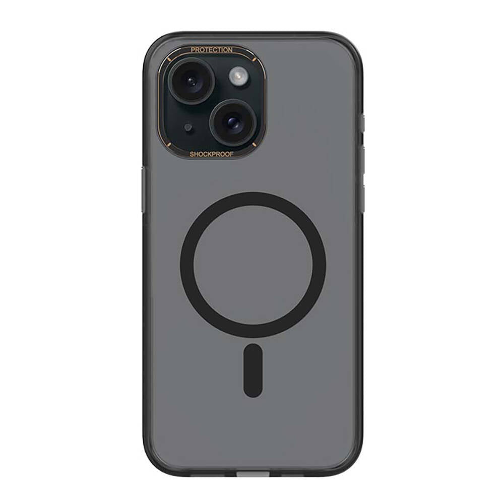 Apple iPhone 15 Plus Kılıf M-safe Şarj Özellikli Cam Arka Yüzey Recci Michelin Serisi Kapak
