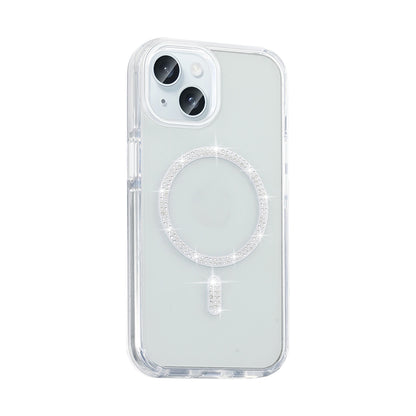 Apple iPhone 15 Plus Kılıf Taşlı Tasarım M-safe Şarj Özellikli Zore Koment Silikon Kapak