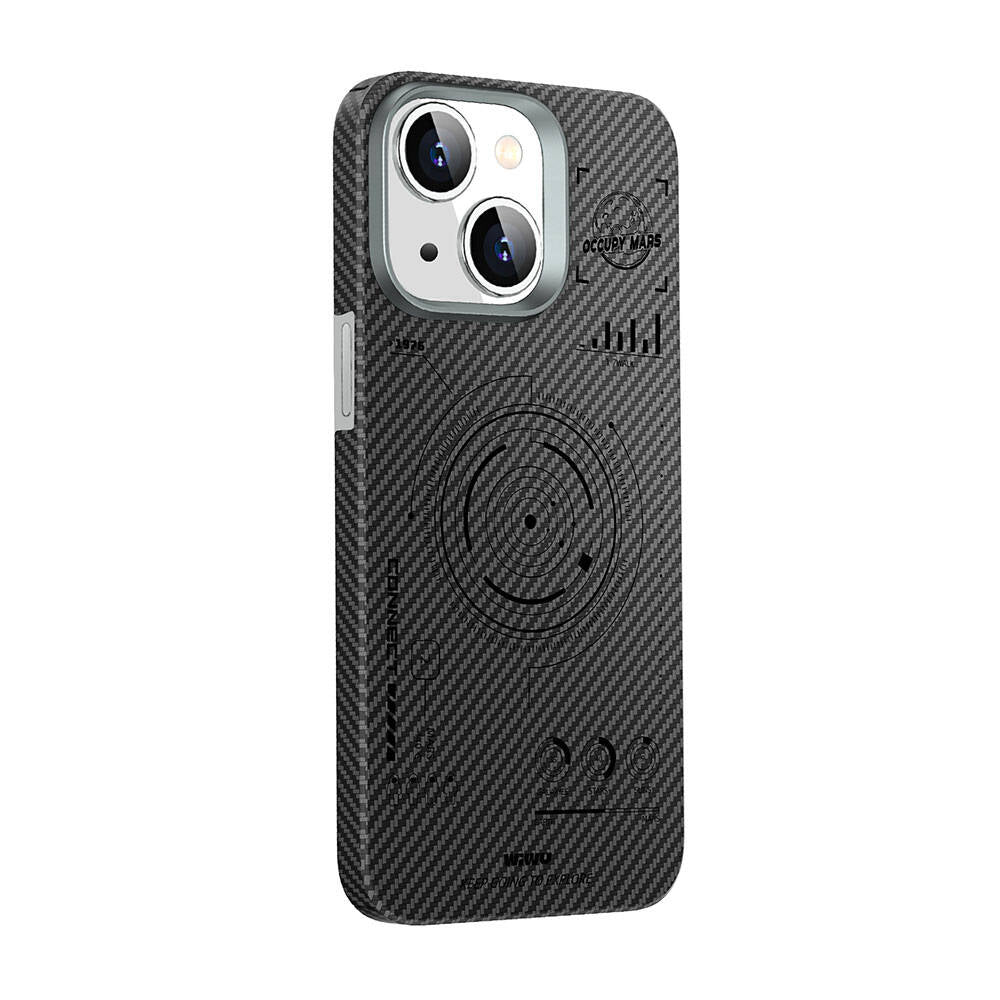 Apple iPhone 15 Plus Kılıf Wiwu HHX-016 Karbon Fiber 600D Mars Kapak
