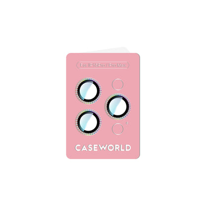 Apple iPhone 15 Pro CaseWorld Alloy Sparkling Diamond Serisi Taşlı Lens Koruyucu