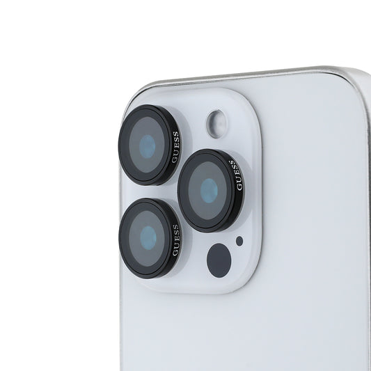 Apple iPhone 15 Pro Guess Orjinal Lisanslı Metal Kamera Lens Koruyucu