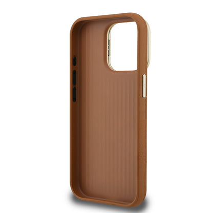 Apple iPhone 15 Pro Kılıf Guess Orjinal Lisanslı Grained Yazı Logolu Kamera Standlı Kapak
