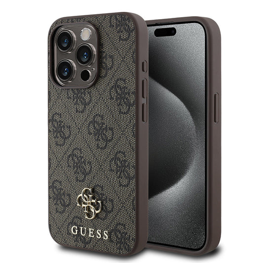 Apple iPhone 15 Pro Kılıf Guess Orjinal Lisanslı M-safe Şarj Özellikli Small 4G Classic Kapak