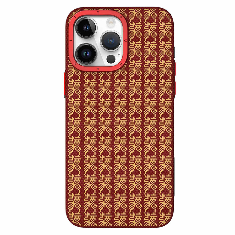Apple iPhone 15 Pro Kılıf M-safe Şarj Özellikli 1500D Youngkit Auspicious Loong Serisi Kapak