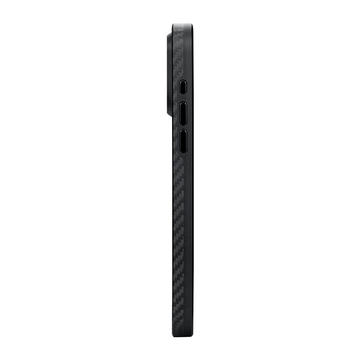 Apple iPhone 15 Pro Kılıf M-safe Şarj Özellikli 1500D Aramid Fiber Pitaka Military-Grade Classic Serisi Black-Grey Twill Kapak