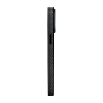 Apple iPhone 15 Pro Kılıf M-safe Şarj Özellikli 1500D Aramid Fiber Pitaka Military-Grade Classic Serisi Black-Grey Twill Kapak
