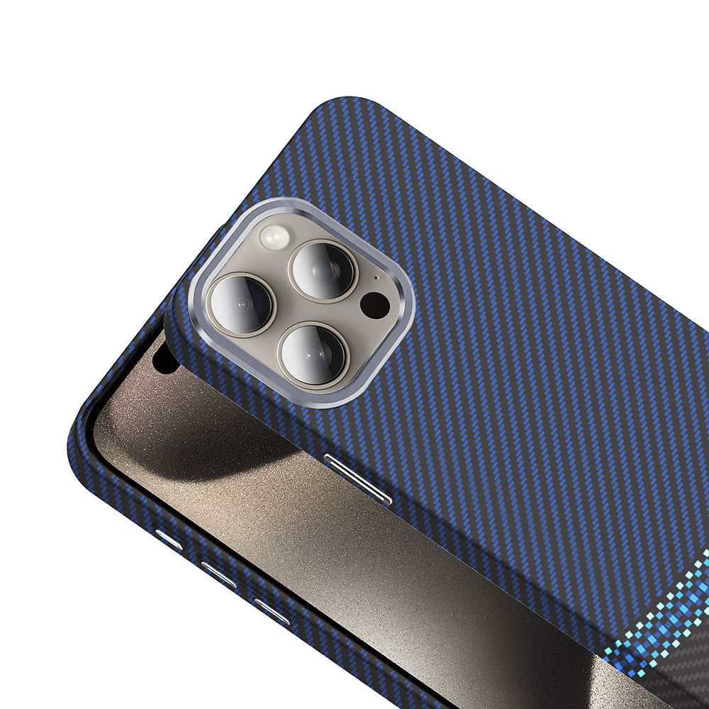 Apple iPhone 15 Pro Kılıf M-safe Şarj Özellikli Karbon Fiber Görünümlü Zore Gros Kapak