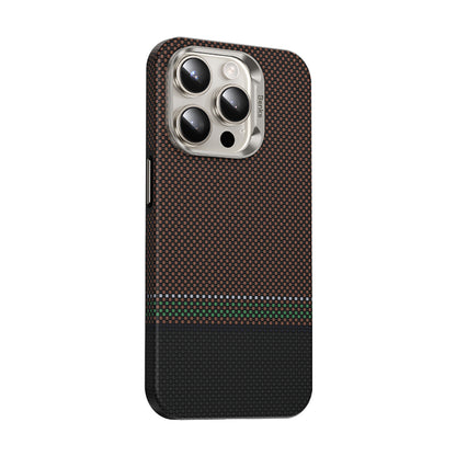 Apple iPhone 15 Pro Kılıf M-safe Şarj Özellikli Karbon Fiber Tasarımlı Benks Prestige ArmorPro Kevlar Kapak