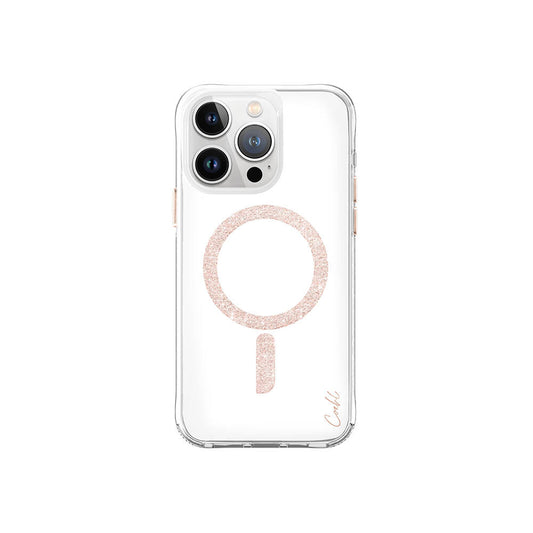 Apple iPhone 15 Pro Kılıf M-safe Şarj Özellikli Simli Magnetik Coehl Glace Kapak