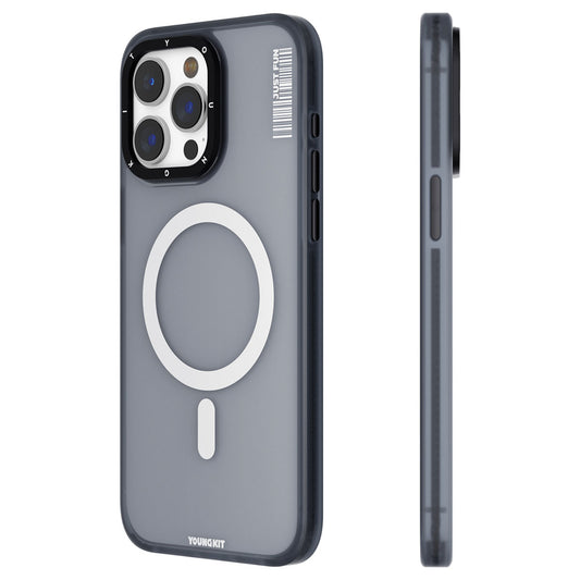 Apple iPhone 15 Pro Kılıf M-safe Şarj Özellikli Youngkit Colored Sand Serisi Kapak