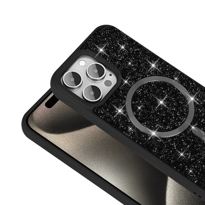 Apple iPhone 15 Pro Kılıf Pırlanta Tasarımlı M-safe Şarj Özellikli Zore Mozaik Silikon Kapak