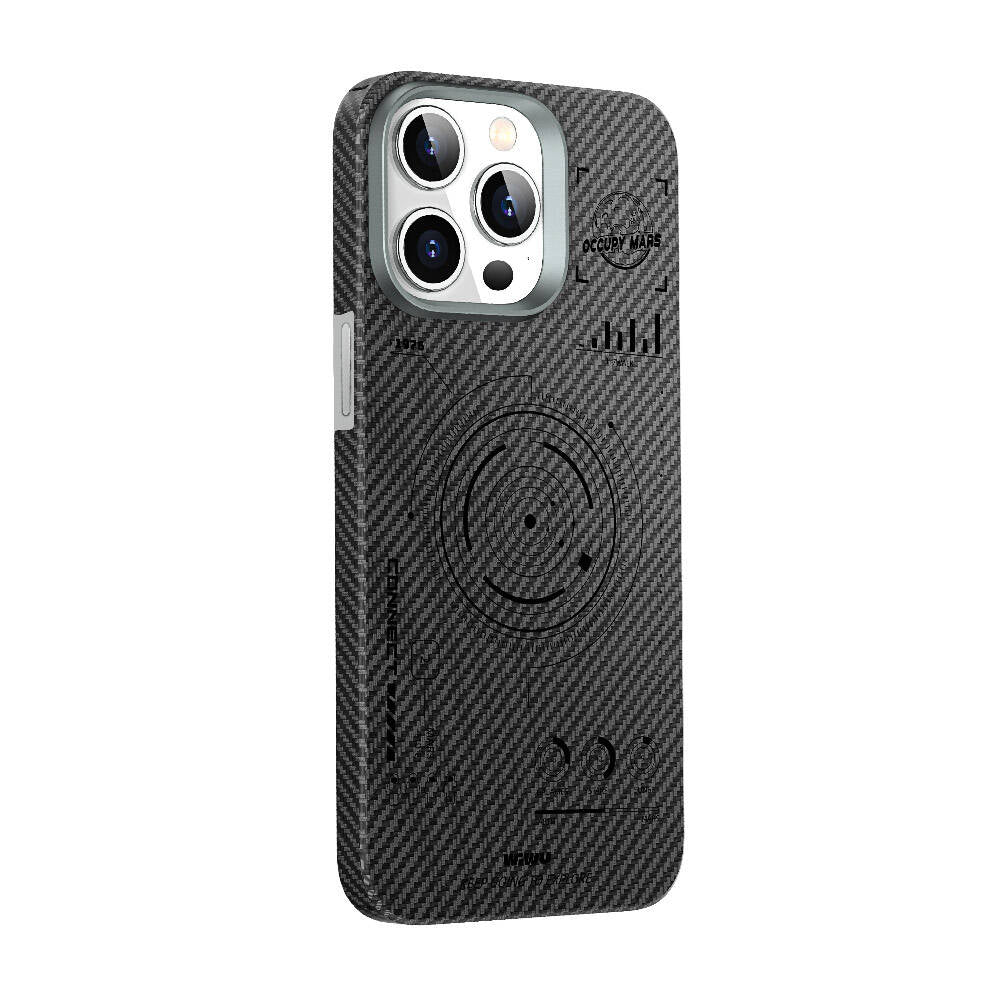 Apple iPhone 15 Pro Kılıf Wiwu HHX-016 Karbon Fiber 600D Mars Kapak