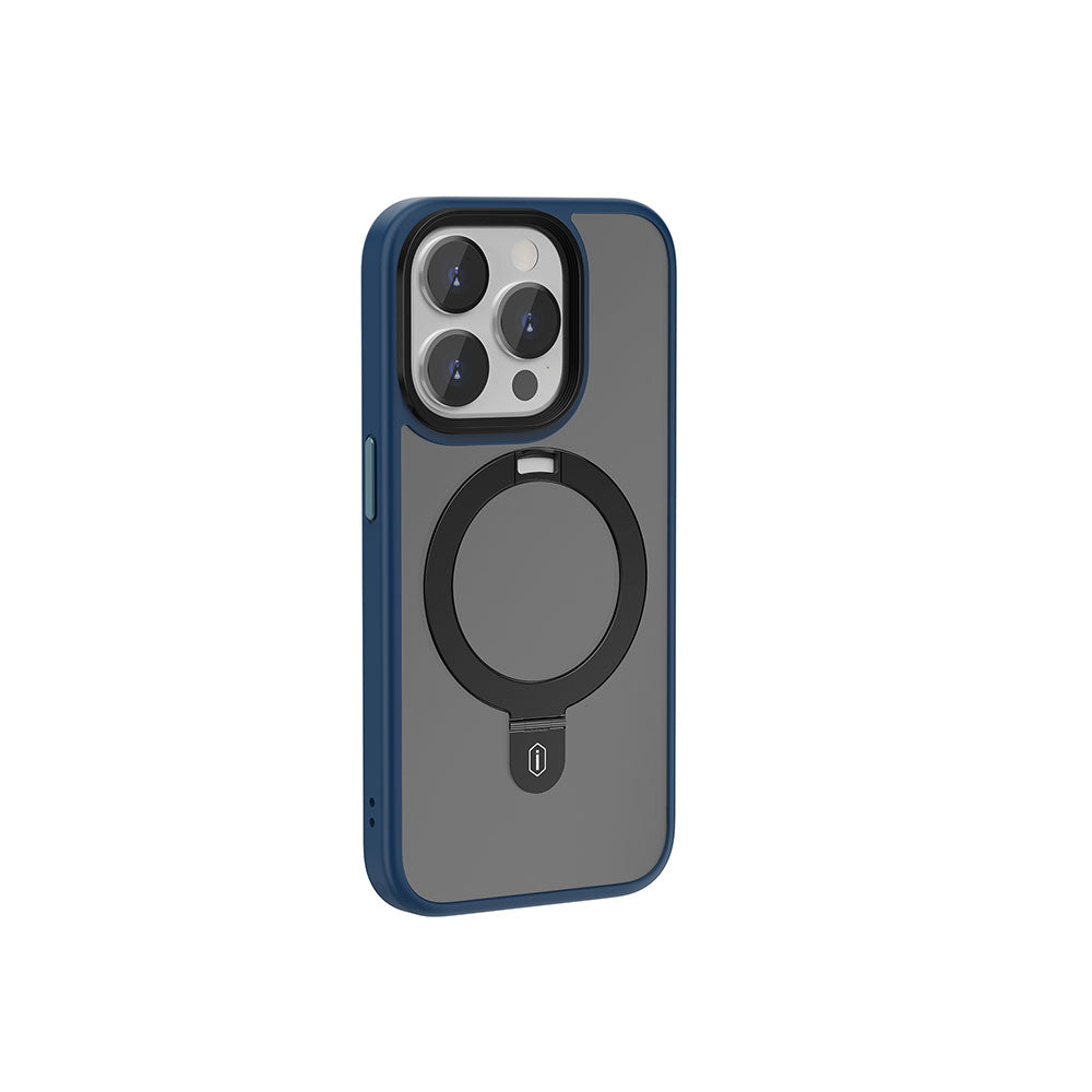 Apple iPhone 15 Pro Kılıf Wiwu ZMM-010 M-safe Şarj Özellikli Mat Arka Yüzey Standlı Kapak