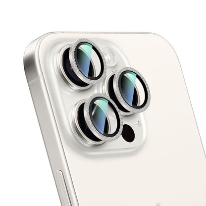 Apple iPhone 15 Pro Max CaseWorld Alloy Sparkling Diamond Serisi Taşlı Lens Koruyucu