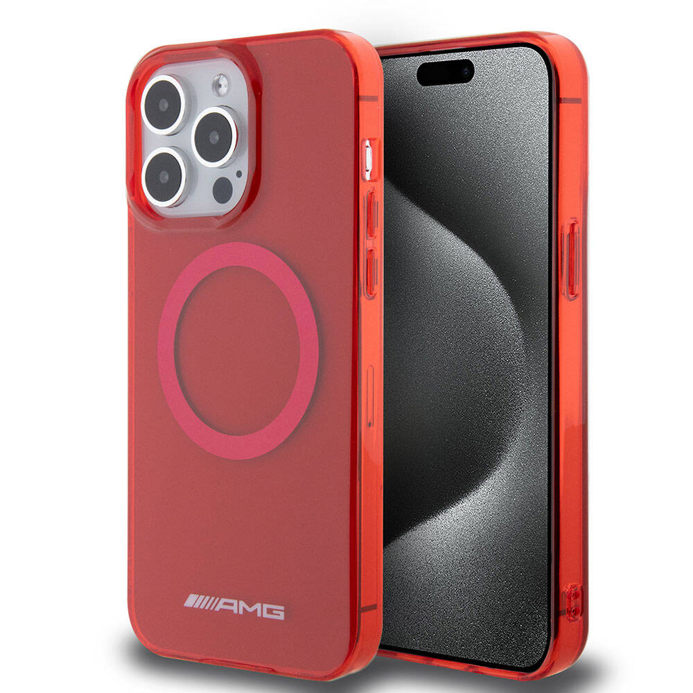 Apple iPhone 15 Pro Max Kılıf AMG Orjinal Lisanslı M-safe Şarj Özellikli Transparan Kapak