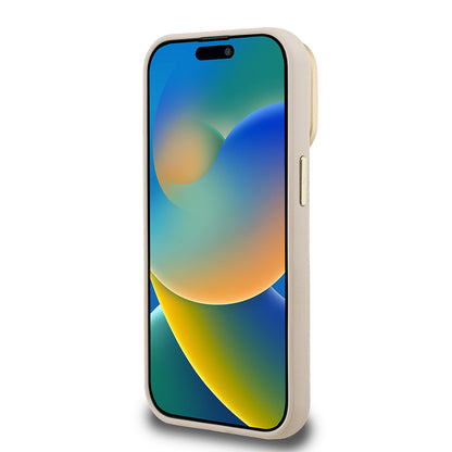 Apple iPhone 15 Pro Max Kılıf Guess Orjinal Lisanslı Grained Yazı Logolu Kamera Standlı Kapak