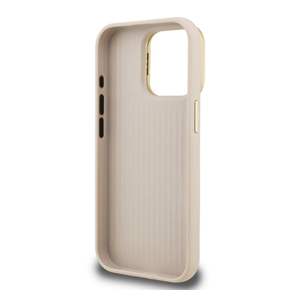 Apple iPhone 15 Pro Max Kılıf Guess Orjinal Lisanslı Grained Yazı Logolu Kamera Standlı Kapak