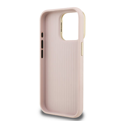 Apple iPhone 15 Pro Max Kılıf Guess Orjinal Lisanslı Grained Yazı Logolu Kamera Standlı Kapak