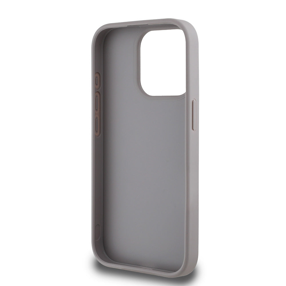 Apple iPhone 15 Pro Max Kılıf Guess Orjinal Lisanslı Gül Baskılı Büyük Metal Logo Dizaynlı Kapak