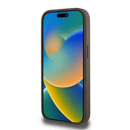 Apple iPhone 15 Pro Max Kılıf Guess Orjinal Lisanslı M-safe Şarj Özellikli Sıcak Baskılı Üçgen Logolu PU Deri Peony Kapak