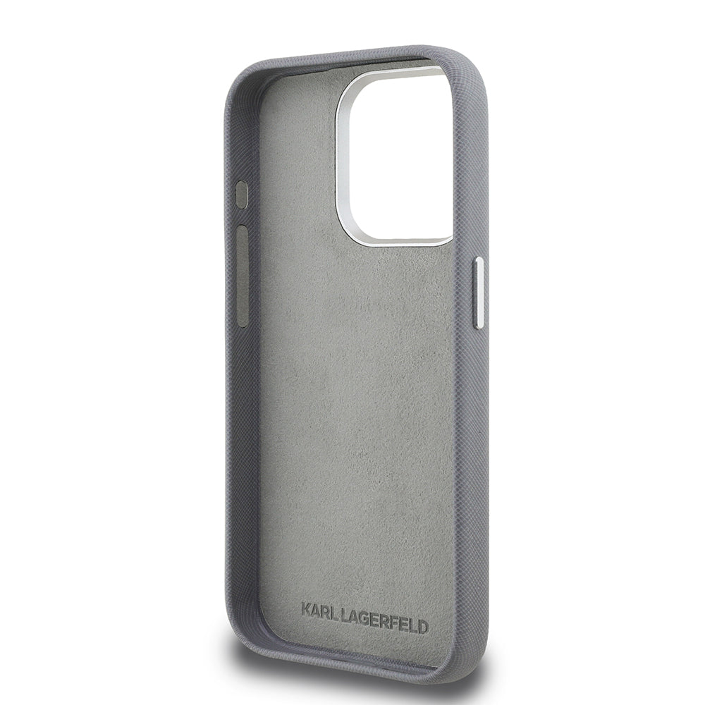 Apple iPhone 15 Pro Max Kılıf Karl Lagerfeld Orjinal Lisanslı K&C Heads Pin Kapak
