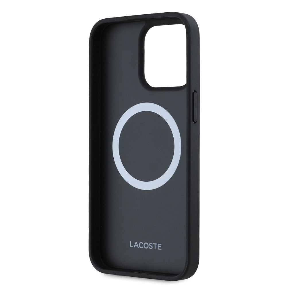 Apple iPhone 15 Pro Max Kılıf Lacoste Orjinal Lisanslı M-safe Şarj Özellikli Mono Vintage Logo Kapak