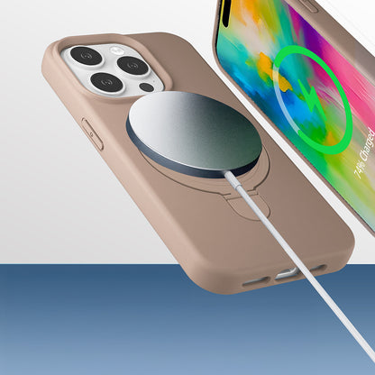 Apple iPhone 15 Pro Max Kılıf M-safe Şarj Özellikli Standlı Zore Samara Kapak