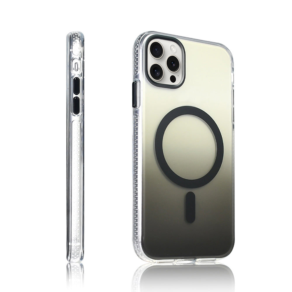 Apple iPhone 15 Pro Max Kılıf M-safe Şarj Özellikli Transparan Renk Geçişli Zore Toros Kapak