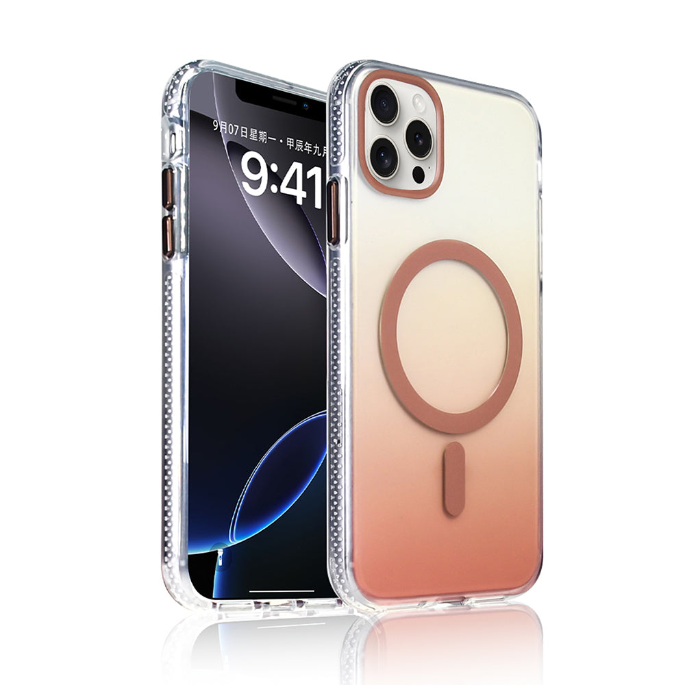 Apple iPhone 15 Pro Max Kılıf M-safe Şarj Özellikli Transparan Renk Geçişli Zore Toros Kapak