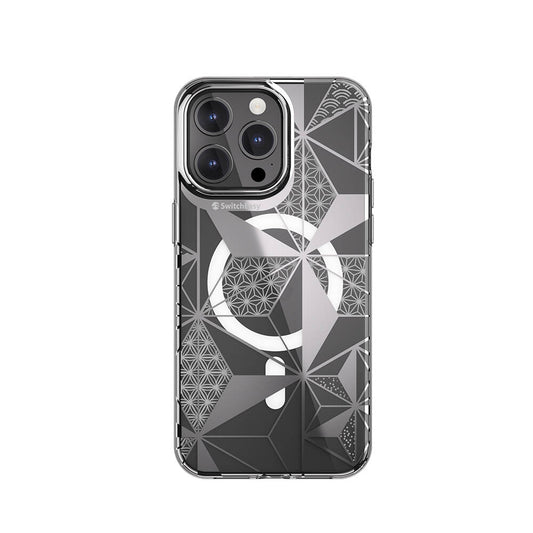 Apple iPhone 15 Pro Max Kılıf M-safe Şarj Özellikli Çift IMD Baskılı Lisanslı Switcheasy Artist-M Asanoha Kapak