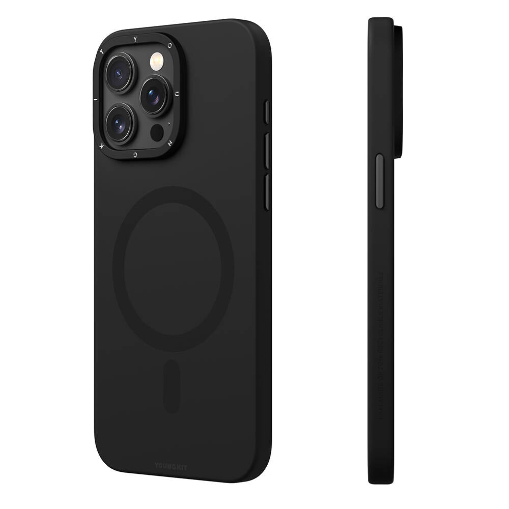 Apple iPhone 15 Pro Max Kılıf M-safe Şarj Özellikli Çizilmeye ve Aşınmaya Dayanıklı Youngkit Velvet Serisi Kapak