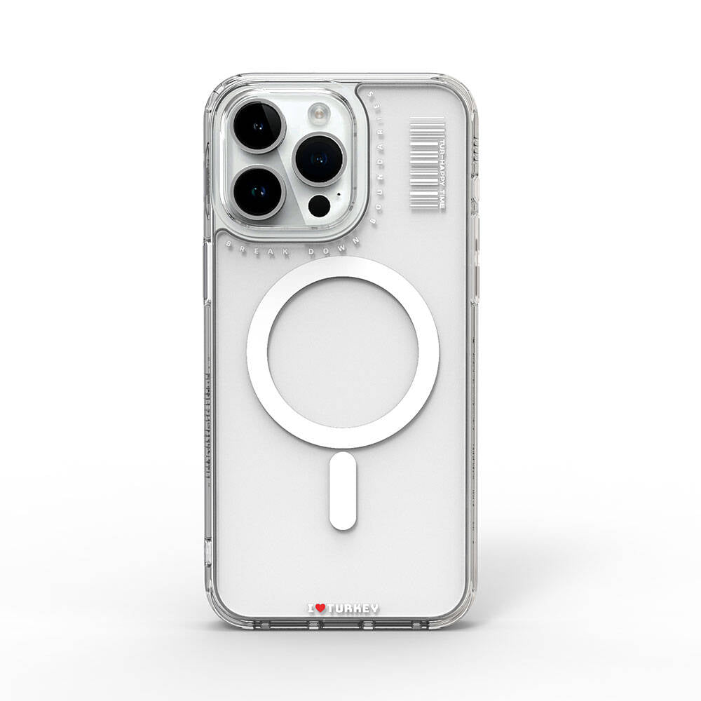Apple iPhone 15 Pro Max Kılıf M-safe Şarj Özellikli Şeffaf Transparan Wiwu Turkey D Serisi Kapak