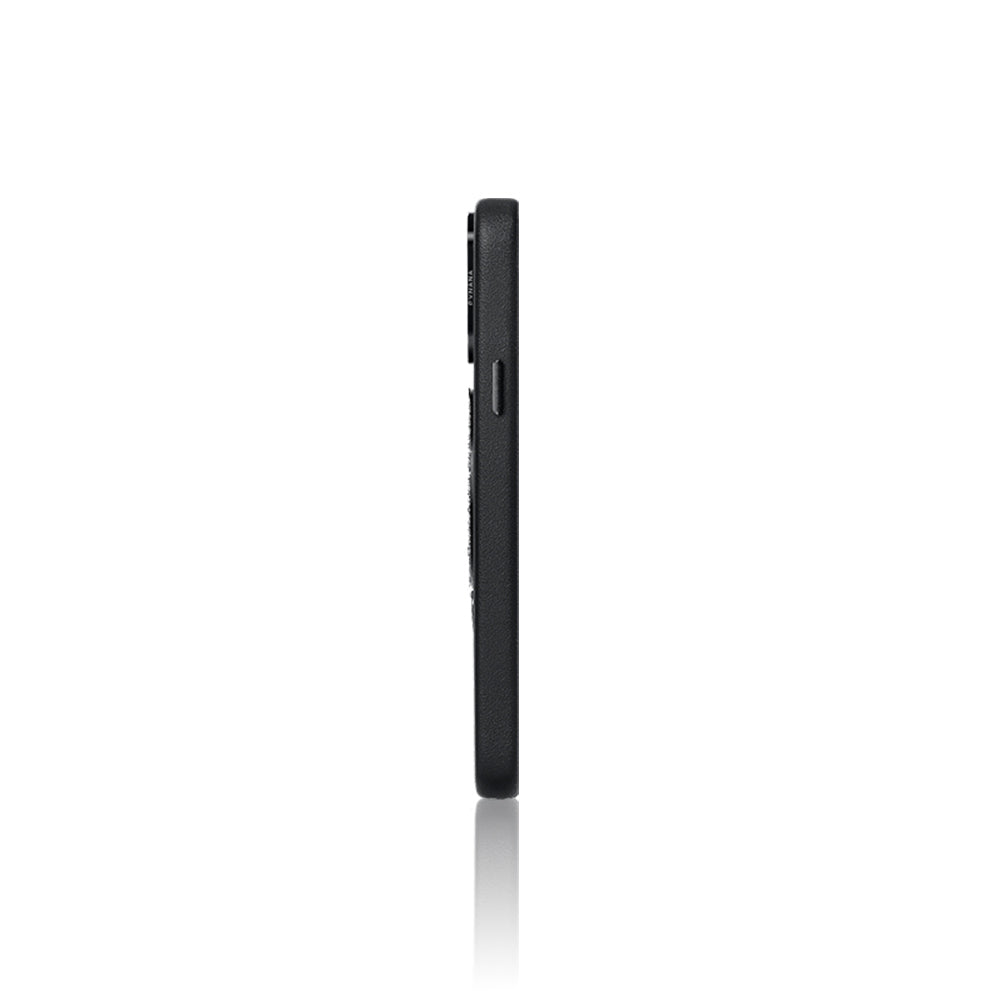 Apple iPhone 15 Pro Max Kılıf M-safe Şarj Özellikli Standlı Suni Deri Tasarımlı Pynana Dancing Circle Serisi Kapak