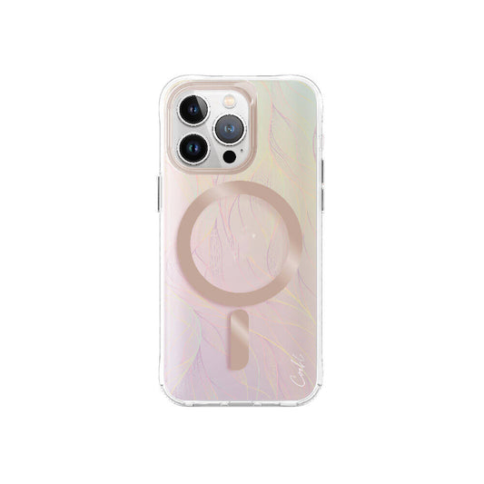 Apple iPhone 15 Pro Max Kılıf M-safe Şarj Özellikli Yaprak Desenli Coehl Willow Kapak