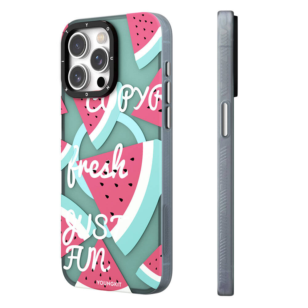 Apple iPhone 15 Pro Max Kılıf M-safe Şarj Özellikli Yaz Meyvesi Desenli Youngkit Fruity Flavour Serisi Kapak