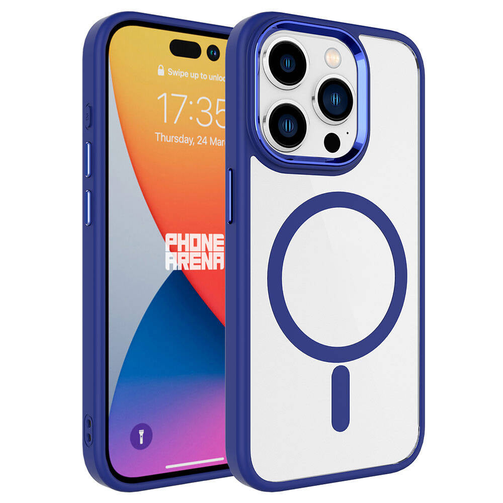Apple iPhone 15 Pro Max Kılıf Wireless Şarj Özellikli Zore Krom M-safe Silikon Kapak
