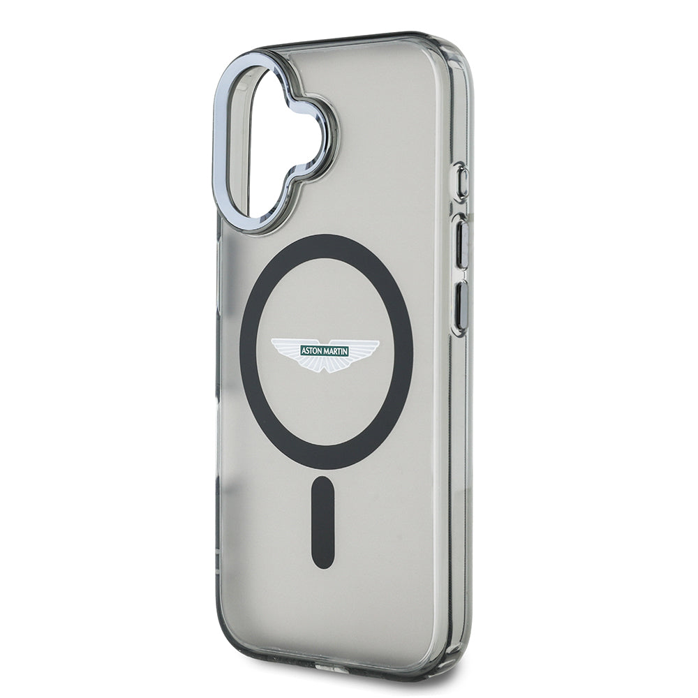 Apple iPhone 16 Kılıf Aston Martin Orjinal Lisanslı M-safe Şarj Özellikli IML Baskı Logolu Buzlu Kapak