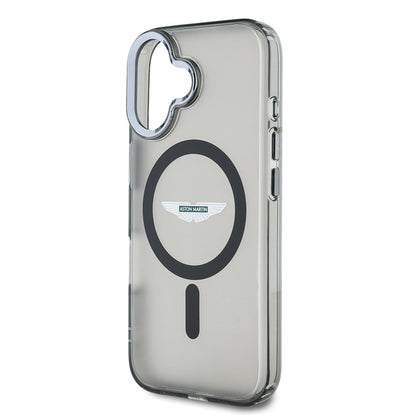Apple iPhone 16 Kılıf Aston Martin Orjinal Lisanslı M-safe Şarj Özellikli IML Baskı Logolu Buzlu Kapak
