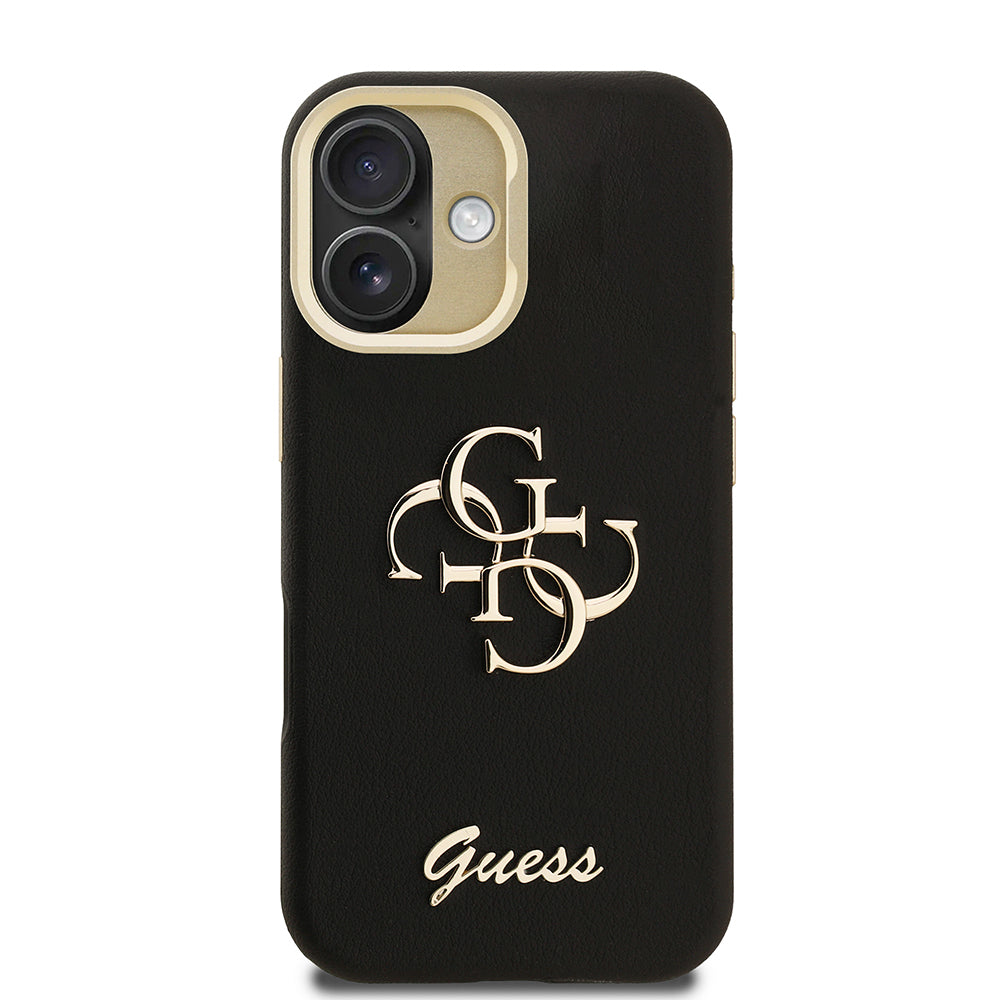 Apple iPhone 16 Kılıf Guess Orjinal Lisanslı Grained Yazı Logolu Kamera Standlı Kapak