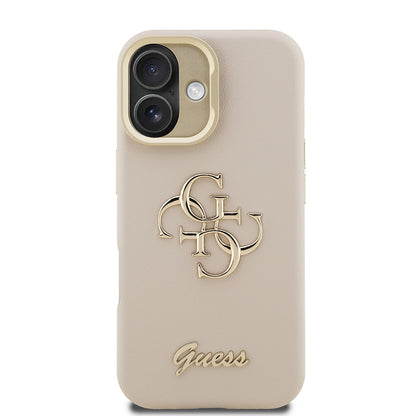 Apple iPhone 16 Kılıf Guess Orjinal Lisanslı Grained Yazı Logolu Kamera Standlı Kapak