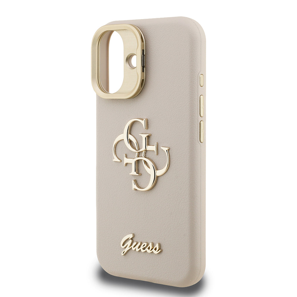 Apple iPhone 16 Kılıf Guess Orjinal Lisanslı Grained Yazı Logolu Kamera Standlı Kapak