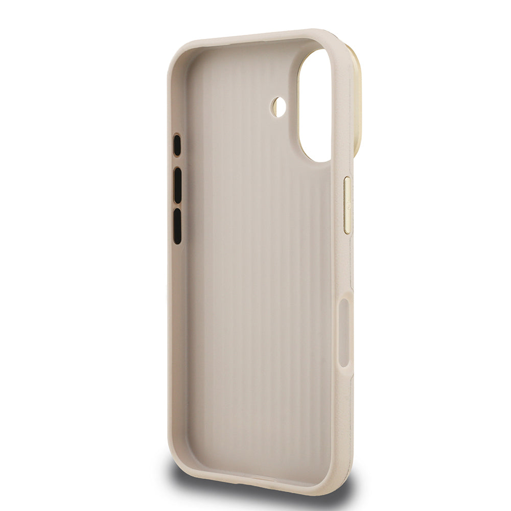 Apple iPhone 16 Kılıf Guess Orjinal Lisanslı Grained Yazı Logolu Kamera Standlı Kapak