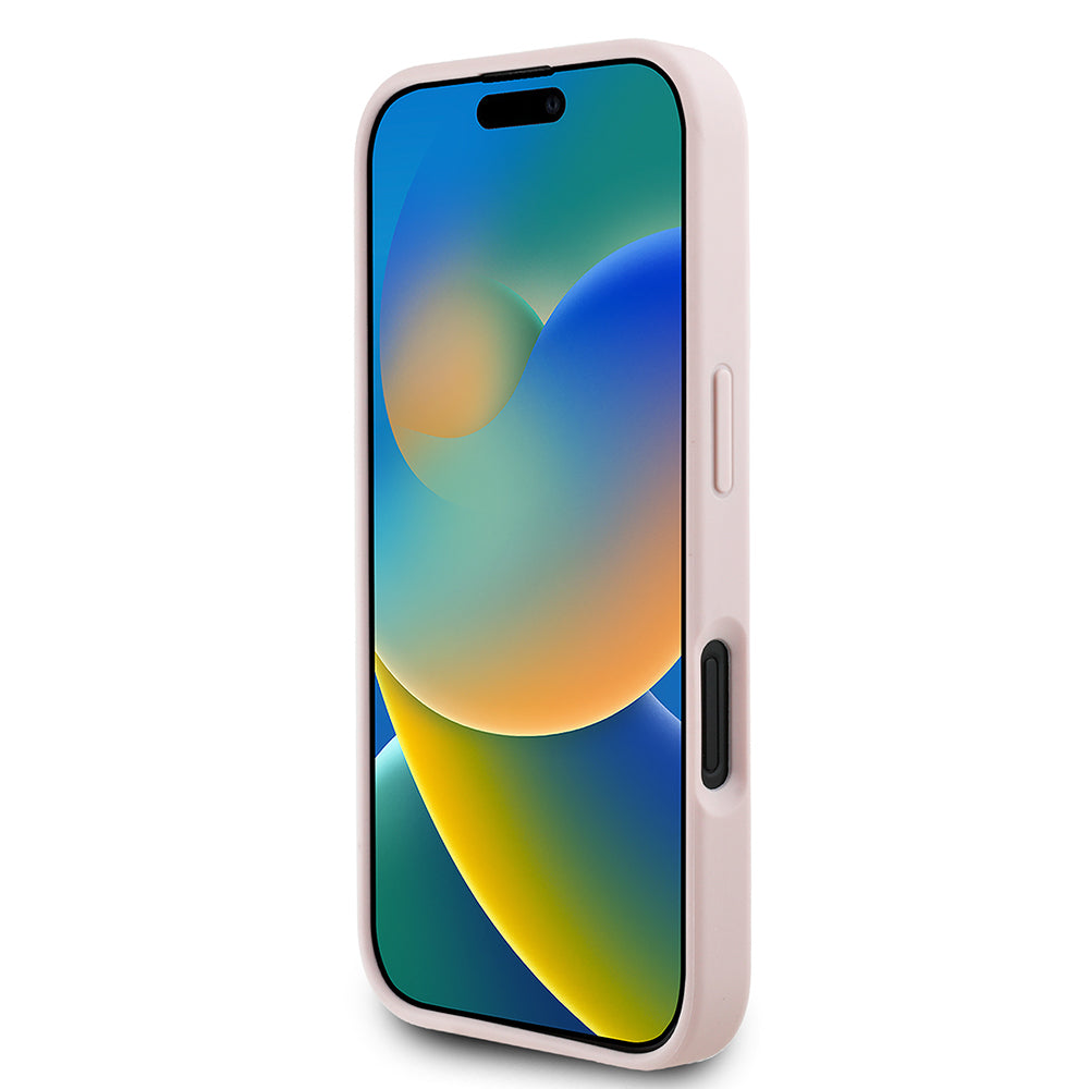Apple iPhone 16 Kılıf Guess Orjinal Lisanslı Gül Baskılı Büyük Metal Logo Dizaynlı Kapak