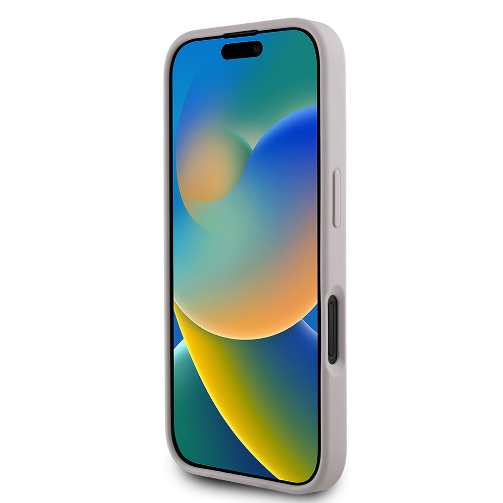 Apple iPhone 16 Kılıf Guess Orjinal Lisanslı Gül Baskılı Büyük Metal Logo Dizaynlı Kapak